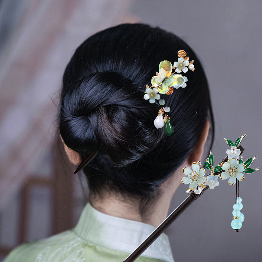 Supply Florist - Bacchetta per capelli in legno con